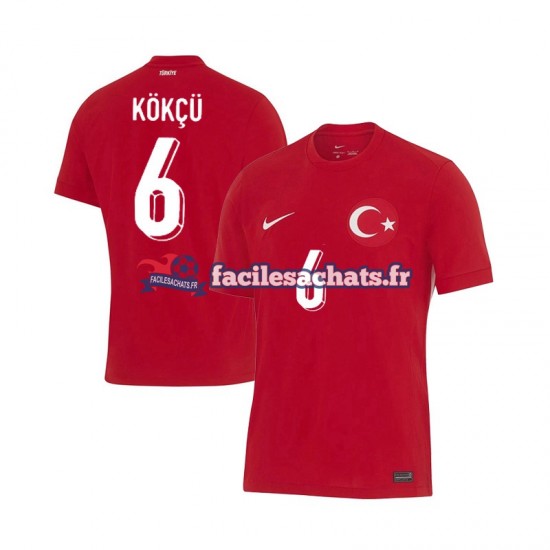 Maillot Turquie Orkun Kokcu 6 Euro 2024 Extérieur Homme MC