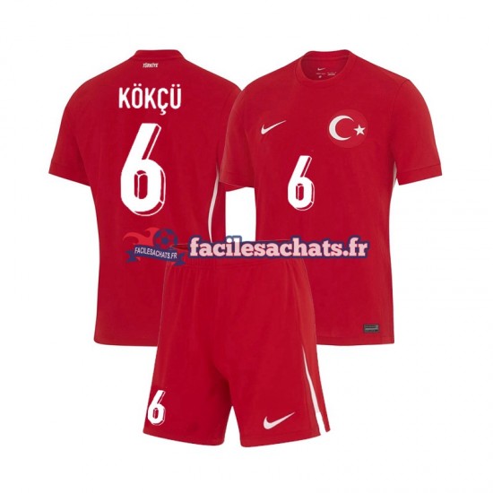 Maillot Turquie Orkun Kokcu 6 Euro 2024 Extérieur Enfant MC