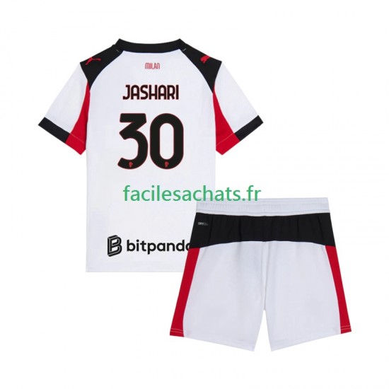 Maillot AC Milan Ardon Jashari 30 2025-2026 Extérieur Enfant MC