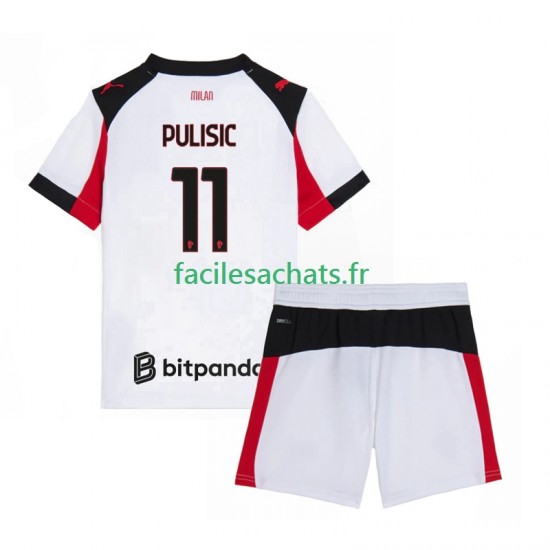 Maillot AC Milan Christian Pulisic 11 2025-2026 Extérieur Enfant MC