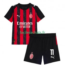 Maillot AC Milan Christian Pulisic 11 2025-2026 Domicile Enfant MC