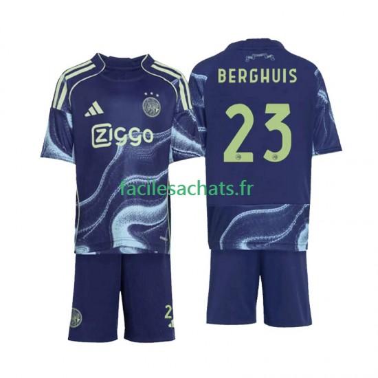 Maillot Ajax Amsterdam Steven Berghuis 23 2025-2026 Extérieur Enfant MC
