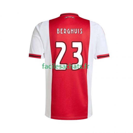 Maillot Ajax Amsterdam Steven Berghuis 23 2025-2026 Domicile Homme MC