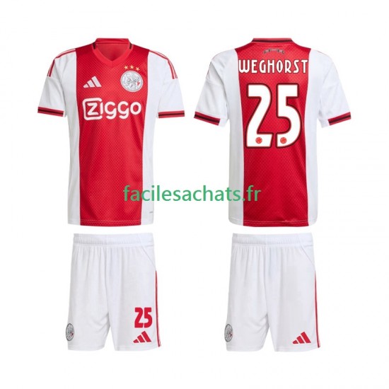 Maillot Ajax Amsterdam Wout Weghorst 25 2025-2026 Domicile Enfant MC