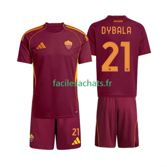 Maillot AS Rome Dybala 21 2025-2026 Domicile Enfant MC
