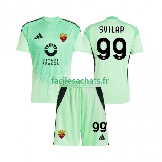 Maillot AS Rome Mile Svilar 99 2025-2026 Gardien Extérieur 4ème Enfant MC