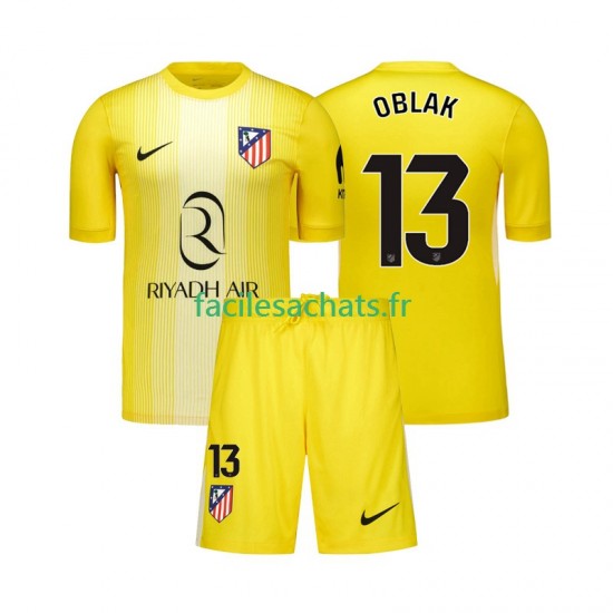 Maillot Atlético Madrid Jan Oblak 13 2025-2026 Gardien Domicile Enfant MC