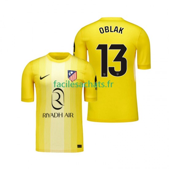 Maillot Atlético Madrid Jan Oblak 13 2025-2026 Gardien Domicile Homme MC
