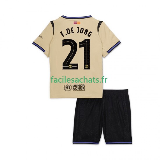 Maillot FC Barcelone Frenkie de Jong 21 UCL 2025-2026 Extérieur Enfant MC
