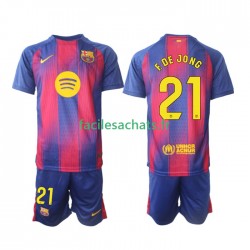 Maillot FC Barcelone Frenkie de Jong 21 2025-2026 Domicile Enfant MC