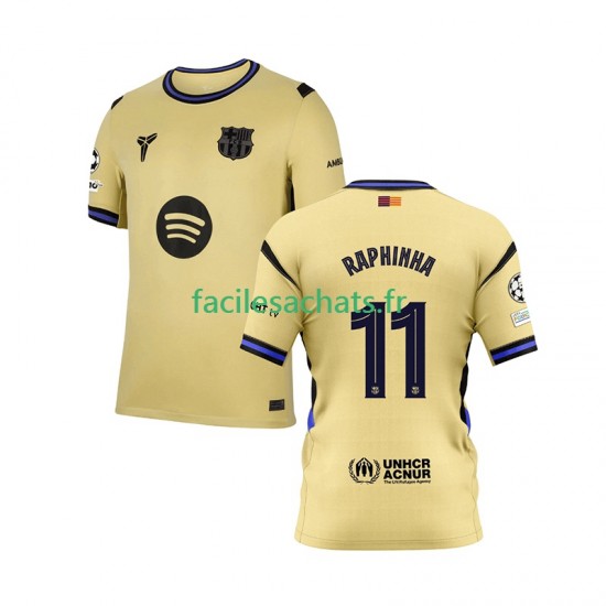 Maillot FC Barcelone Raphinha 11 Champions League 2025-2026 Extérieur Homme MC