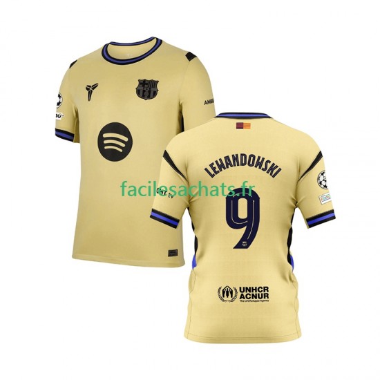 Maillot FC Barcelone Robert Lewandowski 9 Champions League 2025-2026 Extérieur Homme MC