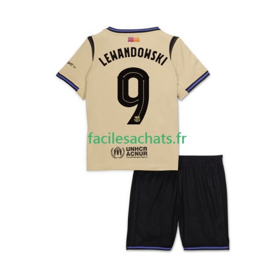 Maillot FC Barcelone Robert Lewandowski 9 UCL 2025-2026 Extérieur Enfant MC
