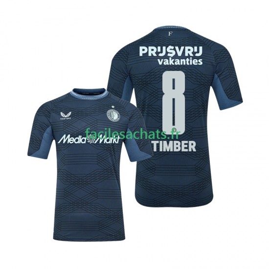 Maillot Feyenoord Rotterdam Quinten Timber 8 2025-2026 Extérieur Homme MC