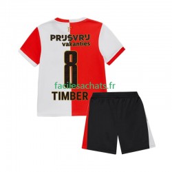 Maillot Feyenoord Rotterdam Quinten Timber 8 2025-2026 Domicile Enfant MC