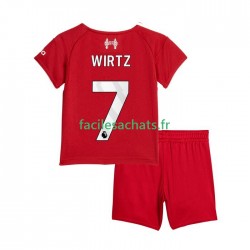Maillot Liverpool Florian Wirtz 7 2025-2026 Domicile Enfant MC