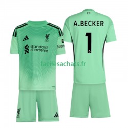 Maillot Liverpool Alisson Becker 1 2025-2026 Gardien Domicile Enfant MC