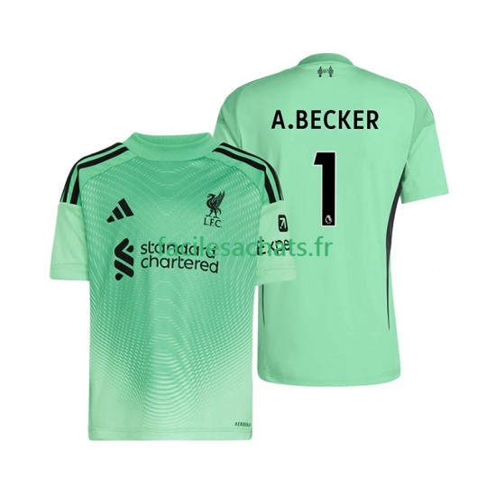 Maillot Liverpool Alisson Becker 1 2025-2026 Gardien Domicile Homme MC