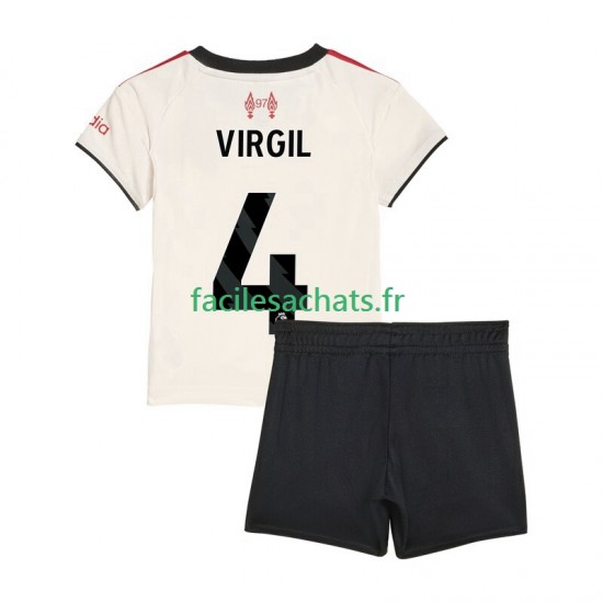 Maillot Liverpool Virgil van Dijk 4 2025-2026 Extérieur Enfant MC