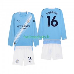 Maillot Manchester City Rodrigo Hernandez 16 2025-2026 Domicile Enfant ML