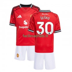 Maillot Manchester United Benjamin Sesko 30 2025-2026 Domicile Enfant MC