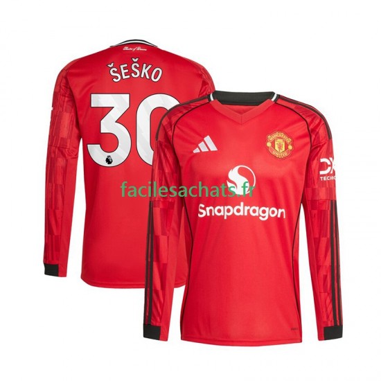 Maillot Manchester United Benjamin Sesko 30 2025-2026 Domicile Homme ML