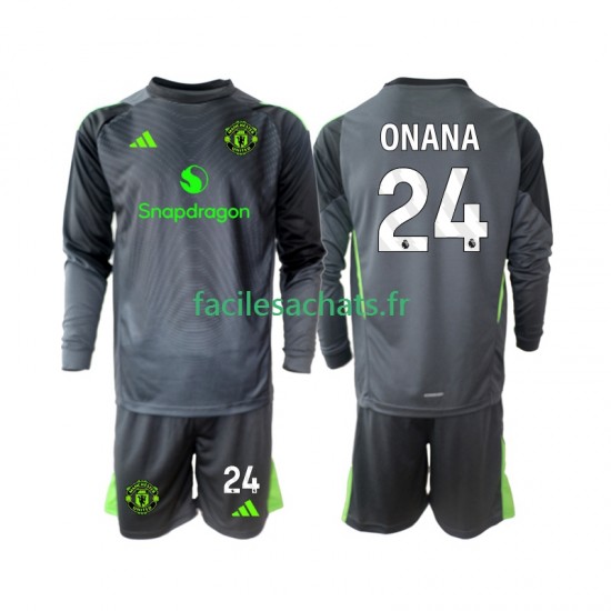 Maillot Manchester United Andre Onana 24 2025-2026 Gardien Extérieur Enfant ML