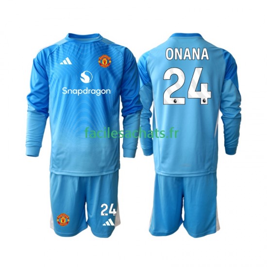 Maillot Manchester United Andre Onana 24 2025-2026 Gardien Domicile Enfant ML