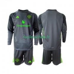 Maillot Manchester United 2025-2026 Gardien Extérieur Enfant ML