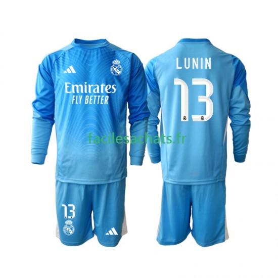 Maillot Real Madrid Andriy Lunin 13 2025-2026 Gardien Domicile Enfant ML