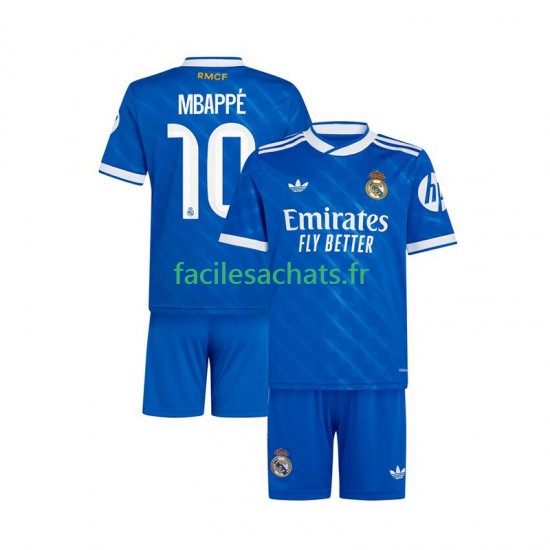 Maillot Real Madrid Kylian Mbappe 10 2025-2026 3ème Enfant MC