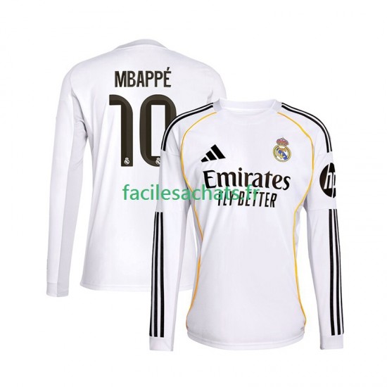 Maillot Real Madrid Kylian Mbappe 10 2025-2026 Domicile Homme ML