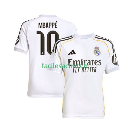 Maillot Real Madrid Kylian Mbappe 10 2025-2026 Domicile Homme MC