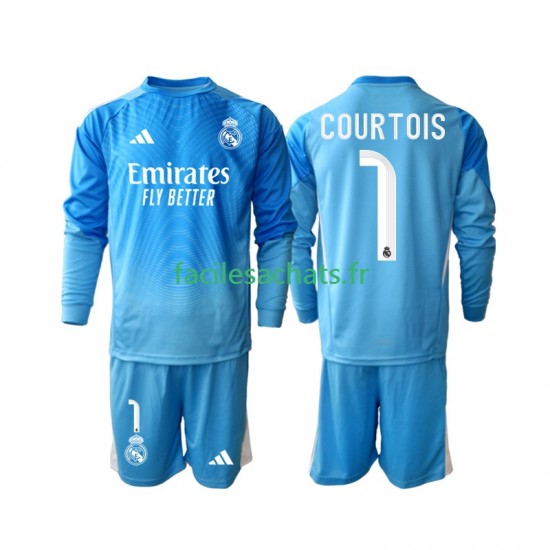 Maillot Real Madrid Thibaut Courtois 1 2025-2026 Domicile Enfant ML