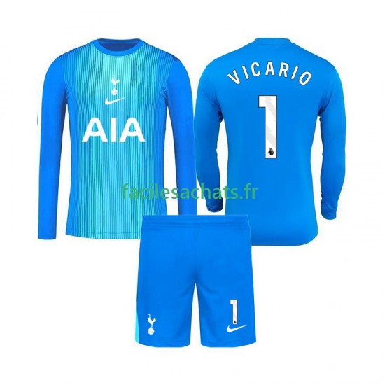 Maillot Tottenham Hotspur Guglielmo Vicario 1 2025-2026 Gardien Extérieur Enfant ML