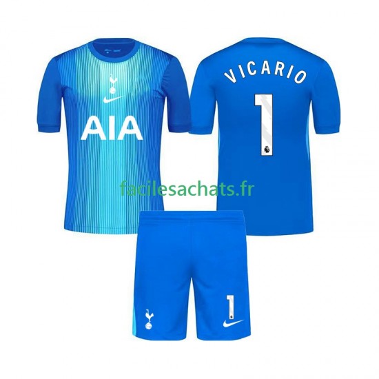 Maillot Tottenham Hotspur Guglielmo Vicario 1 2025-2026 Gardien Extérieur Enfant MC