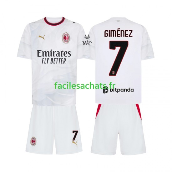 Maillot AC Milan Gimenez 7 2026-2027 Extérieur Enfant MC