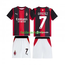 Maillot AC Milan Gimenez 7 2026-2027 Domicile Enfant MC