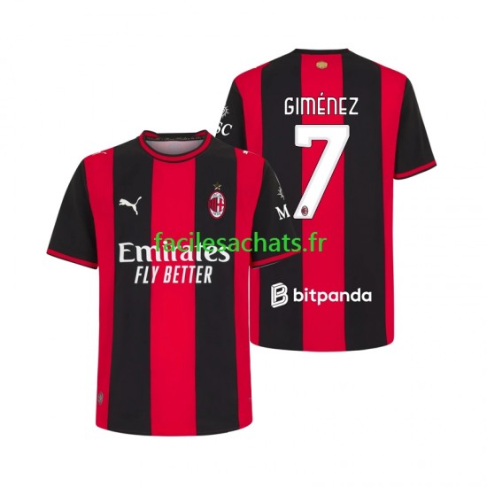 Maillot AC Milan Gimenez 7 2026-2027 Domicile Homme MC