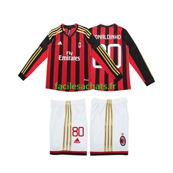 Maillot AC Milan RONALDINHO 80 Retro 2013 2014 Domicile Enfant ML