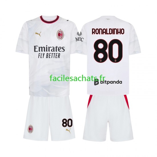 Maillot AC Milan Ronaldinho 80 2026-2027 Extérieur Enfant MC