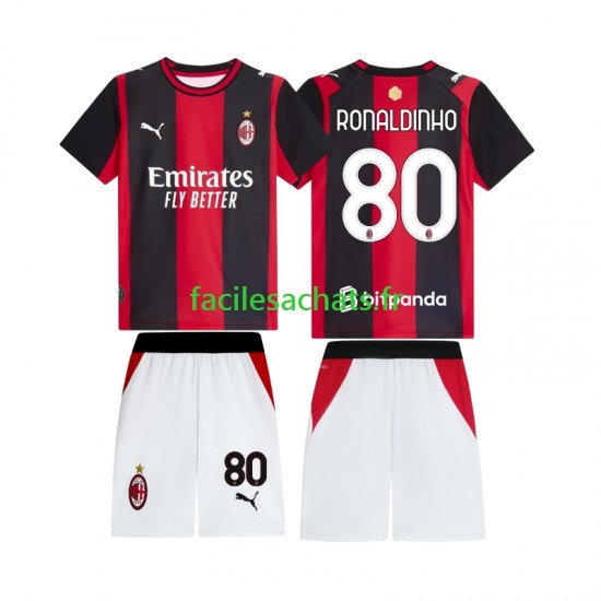 Maillot AC Milan Ronaldinho 80 2026-2027 Domicile Enfant MC