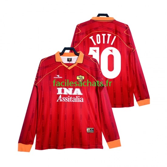 Maillot AS Rome Totti 10 Retro 1999 2000 Domicile Homme ML