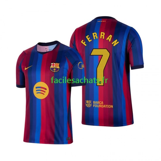 Maillot FC Barcelone Ferran Torres 7 2026-2027 Domicile Homme MC