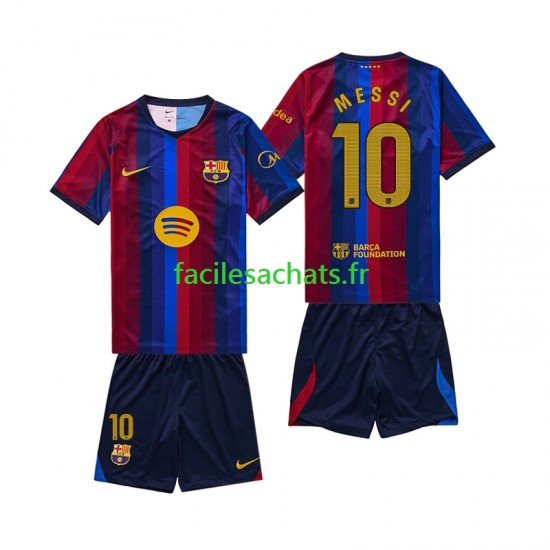 Maillot FC Barcelone Lionel Messi 10 2026-2027 Domicile Enfant MC