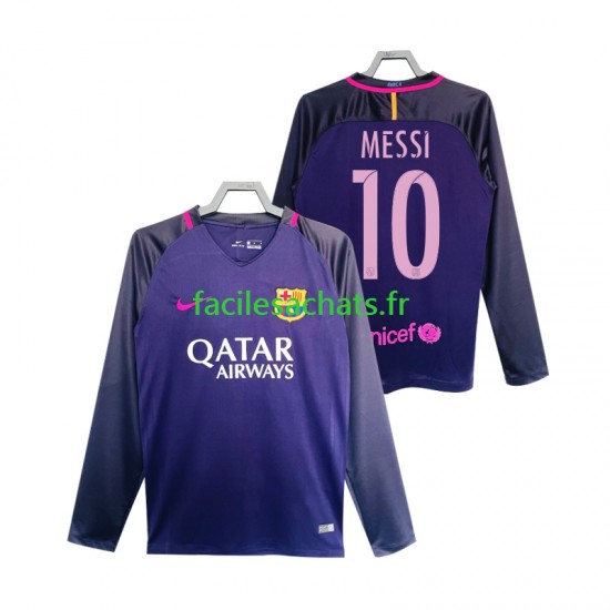 Maillot FC Barcelone Lionel Messi 10 Retro 2016 2017 Extérieur Homme ML