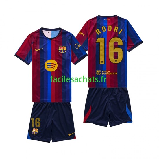 Maillot FC Barcelone Rodri 16 2026-2027 Domicile Enfant MC