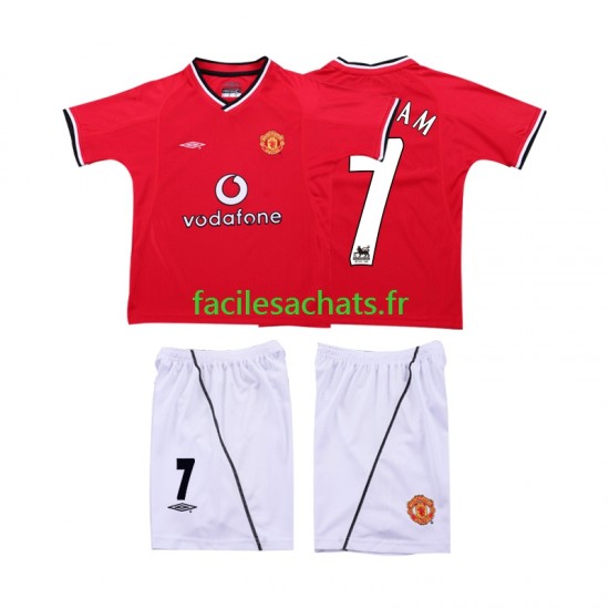 Maillot Manchester United BECKHAM 7 Retro 2000 2002 Domicile Enfant MC