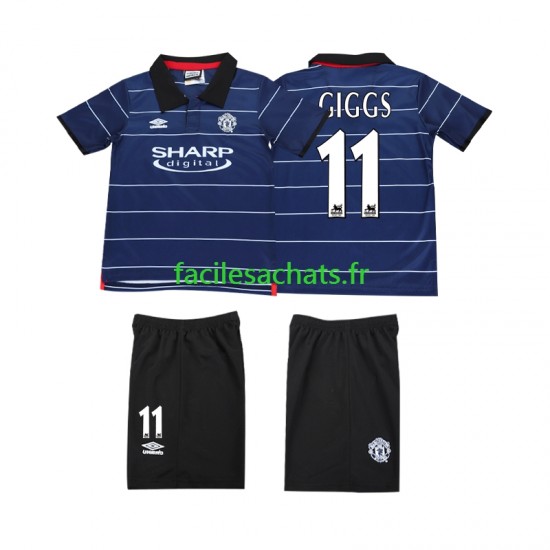 Maillot Manchester United GIGGS 11 Retro 1999 2000 Extérieur Enfant MC