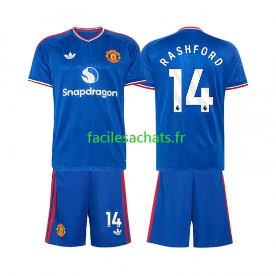 Maillot Manchester United Marcus Rashford 14 2026-2027 Extérieur Enfant MC